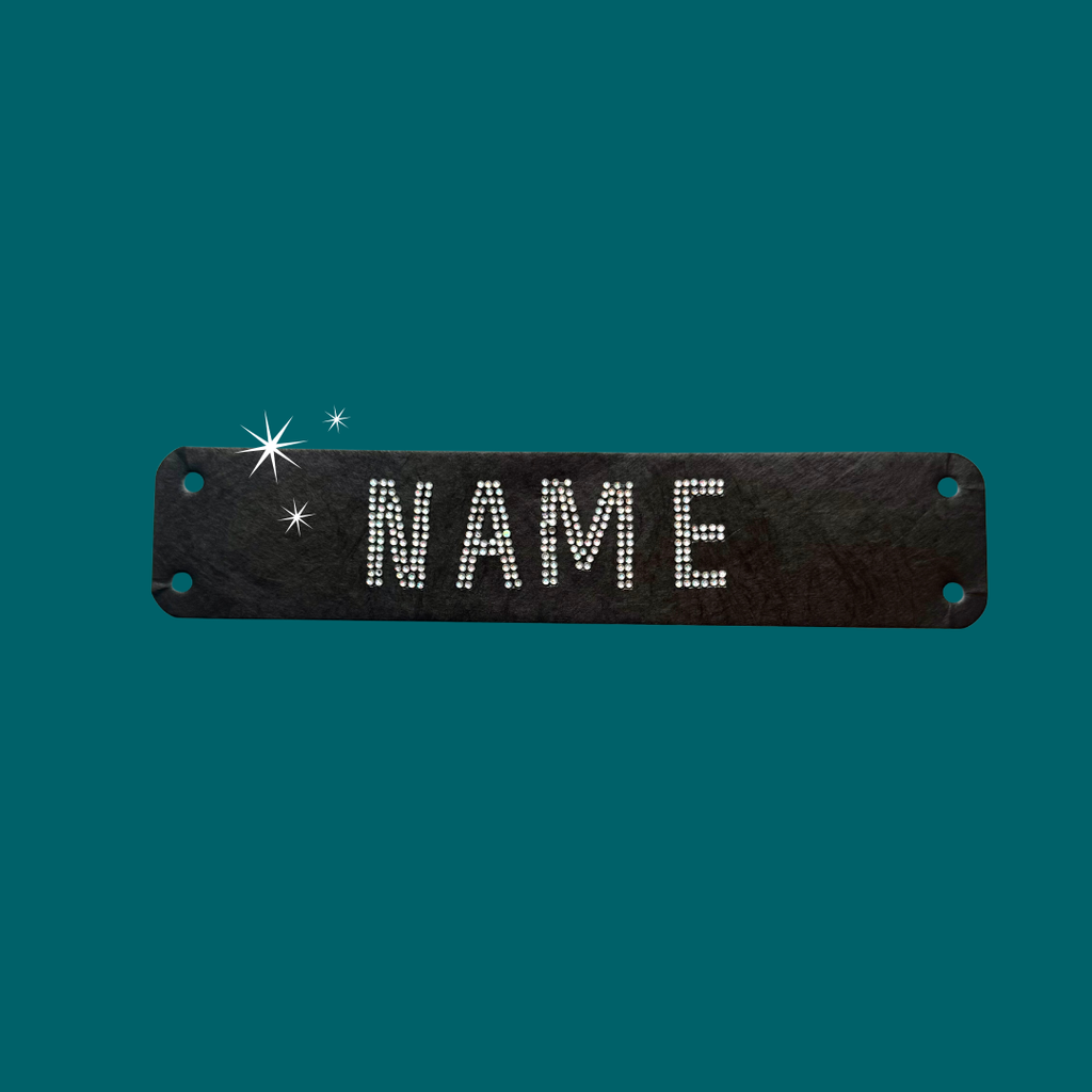 POPUP PICK UP ONLY - Sparkle Slim Black Bib, Bejeweled Marathon Name Bib Kit