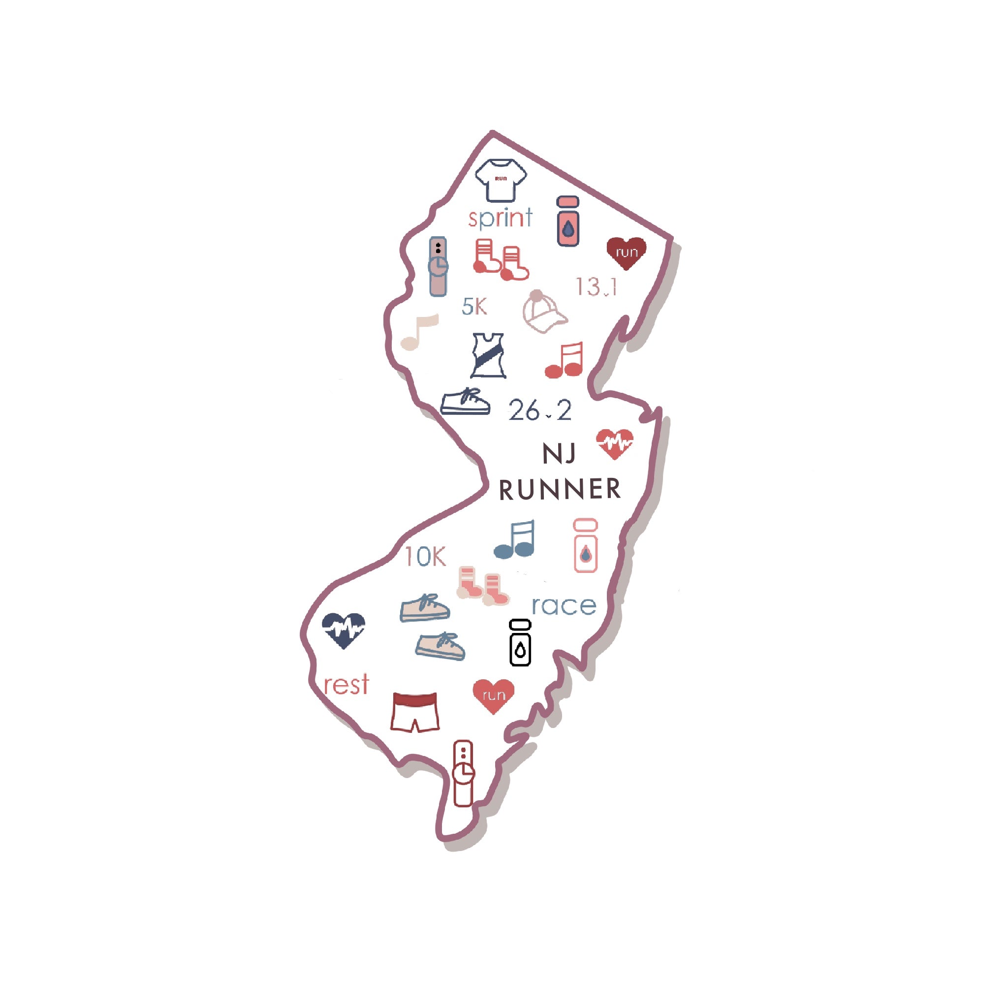 New Jersey Runner Sticker