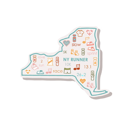 New York runner sticker, NYC Runner, NY runner sticker, New York track and field sticker, 50 state runner sticker