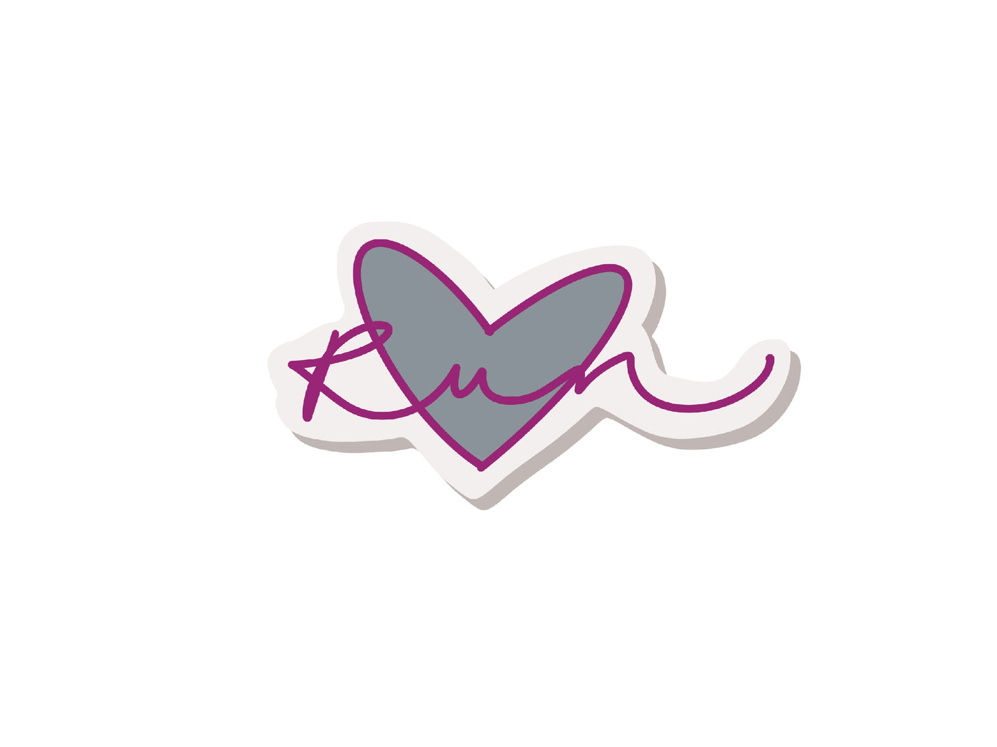 Running heart outline sticker