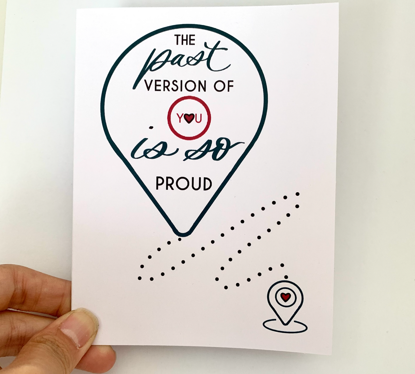 The past version of you is so proud card, self improvement card, motivation card