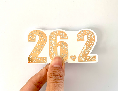 26.2 sticker, marathon runner sticker, 26.2 decal, gold foil marathon sticker, marathon gift, marathon running
