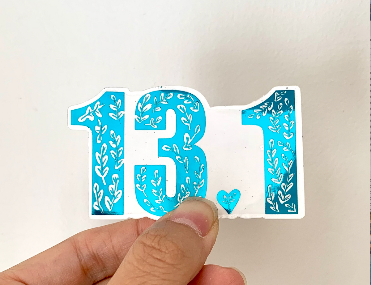 13.1 Metallic Half Marathon Sticker – Pen and Paces