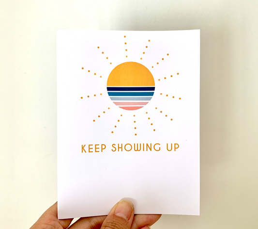 Keep Showing up Card, Des linden card, running motivation card