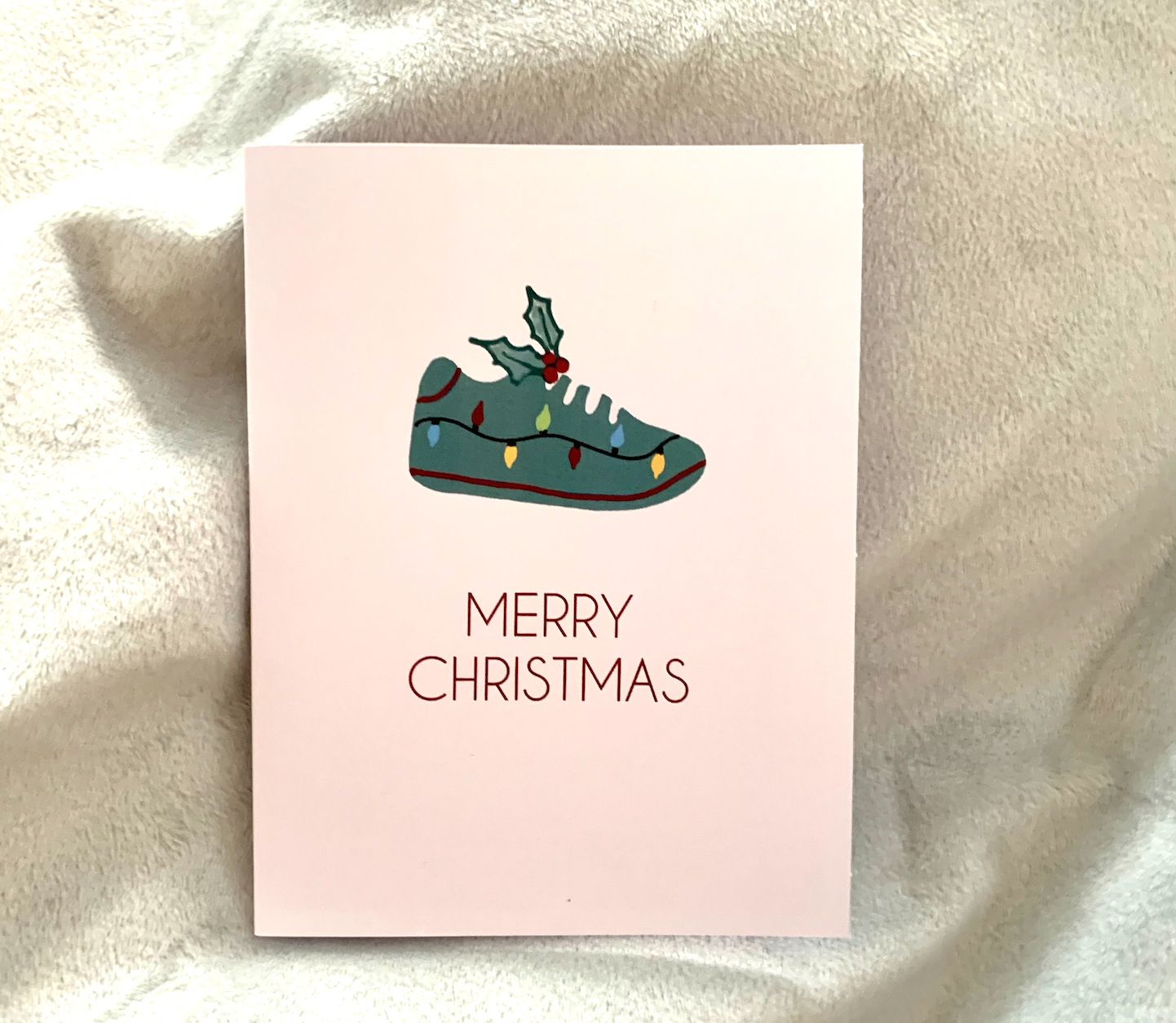 Merry Xmas Runner card, Festive Sneaker runner card