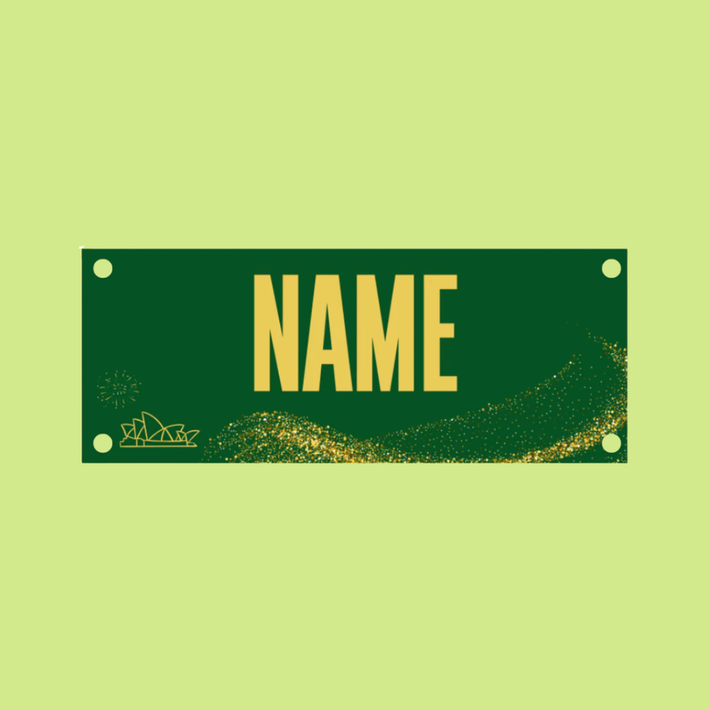 Sydney - Marathon Name Bib KIt- Green & Gold
