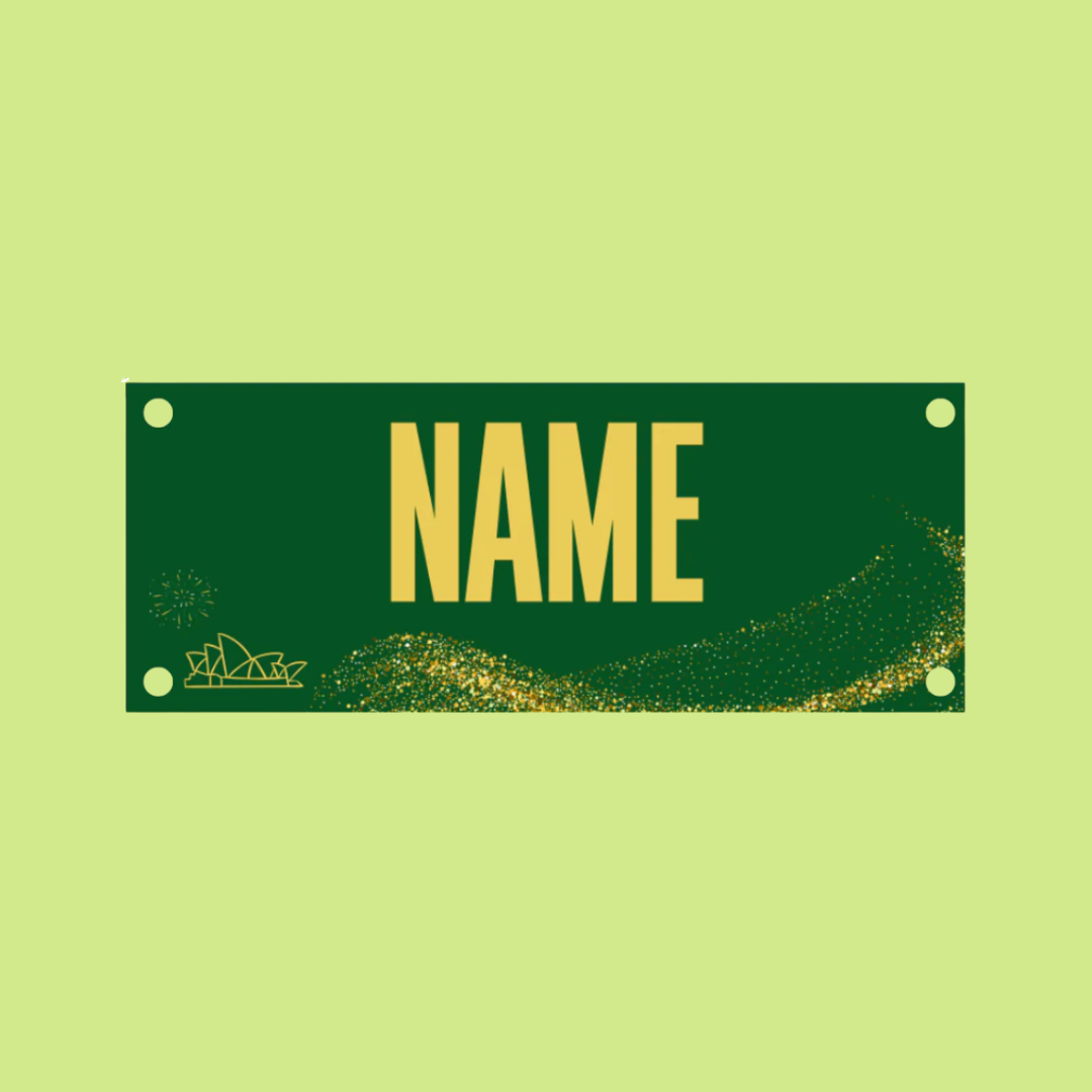 Sydney - Marathon Name Bib KIt- Green & Gold