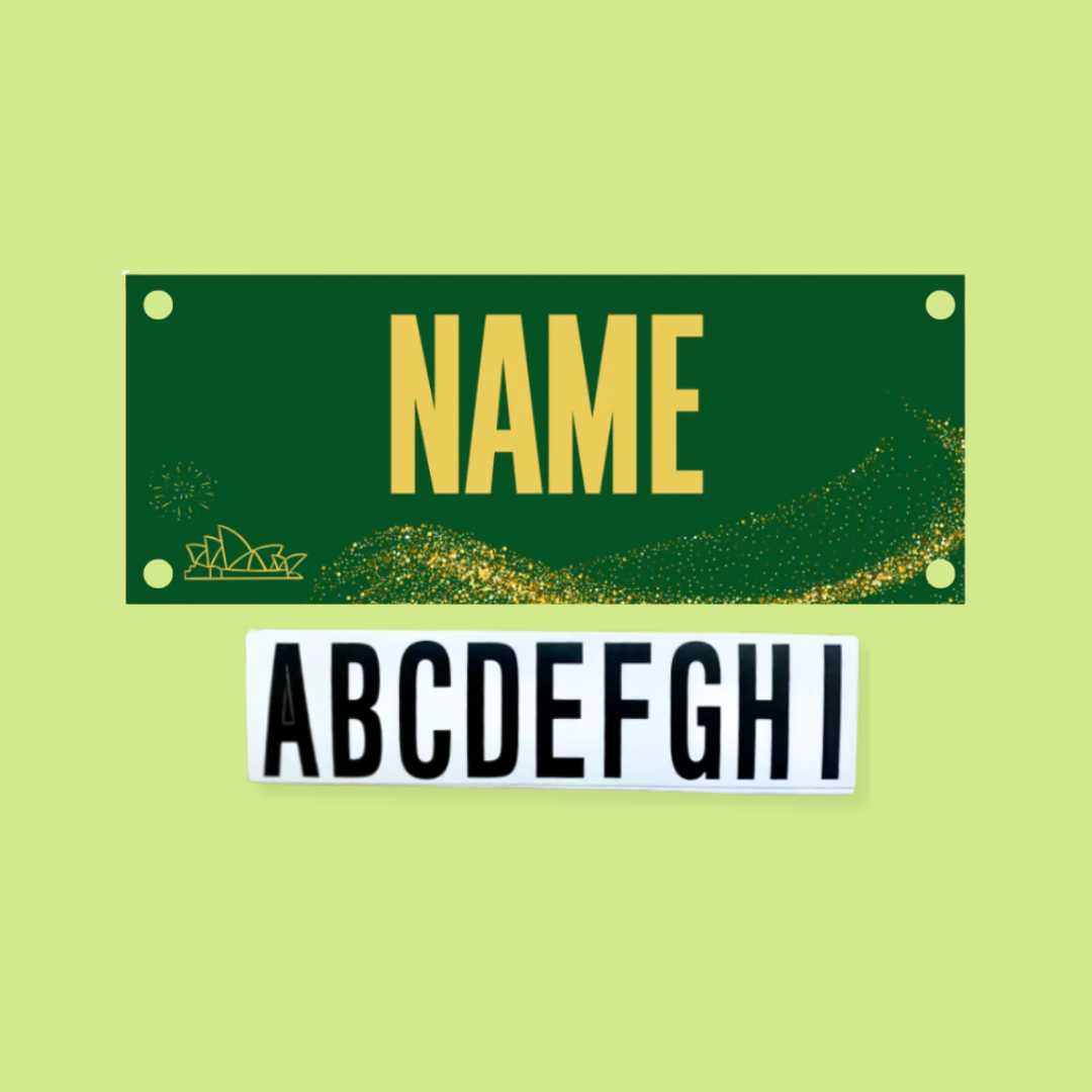 Sydney - Marathon Name Bib KIt- Green & Gold