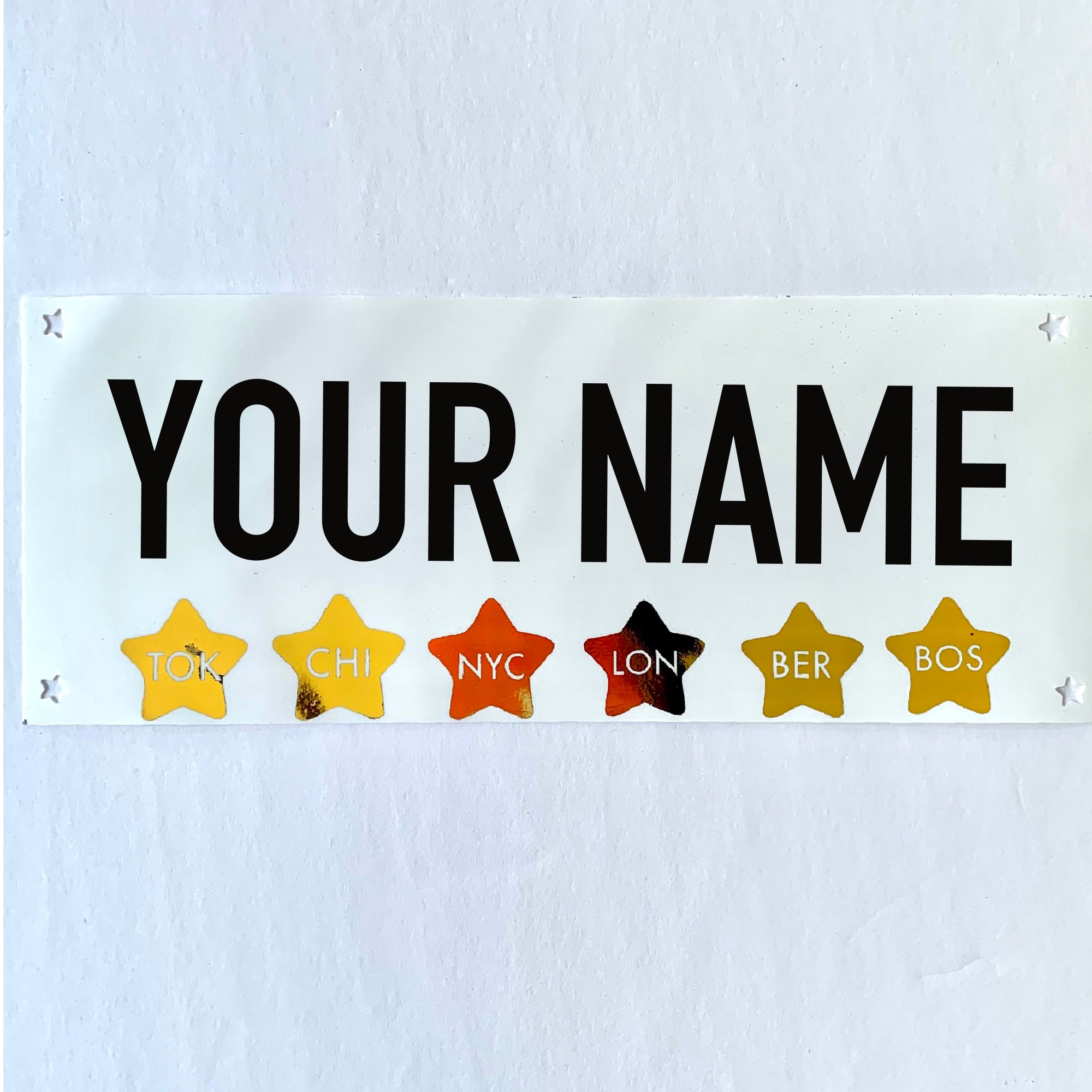 6 Star World Marathon Name Bib Kit- Gold Foil