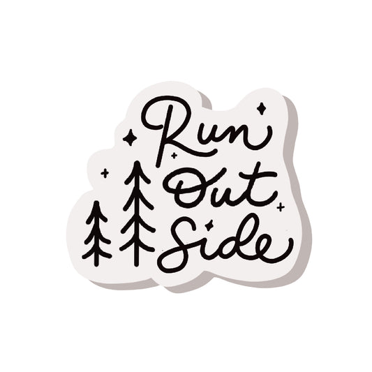 Run Outside sticker, trail runner sticker