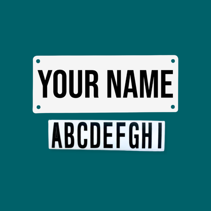 Name Bib Kit- Black Letters/ White Bib