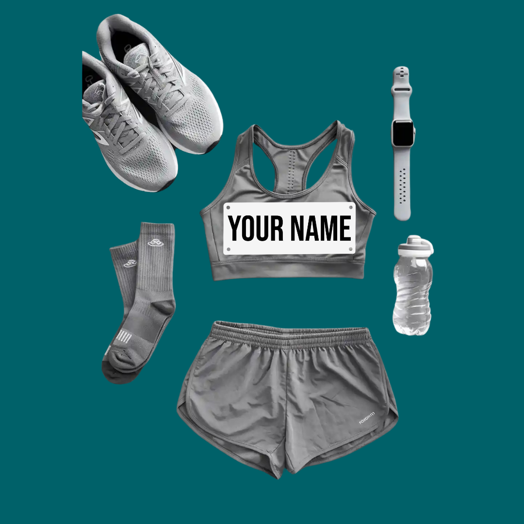 Name Bib Kit- Black Letters/ White Bib