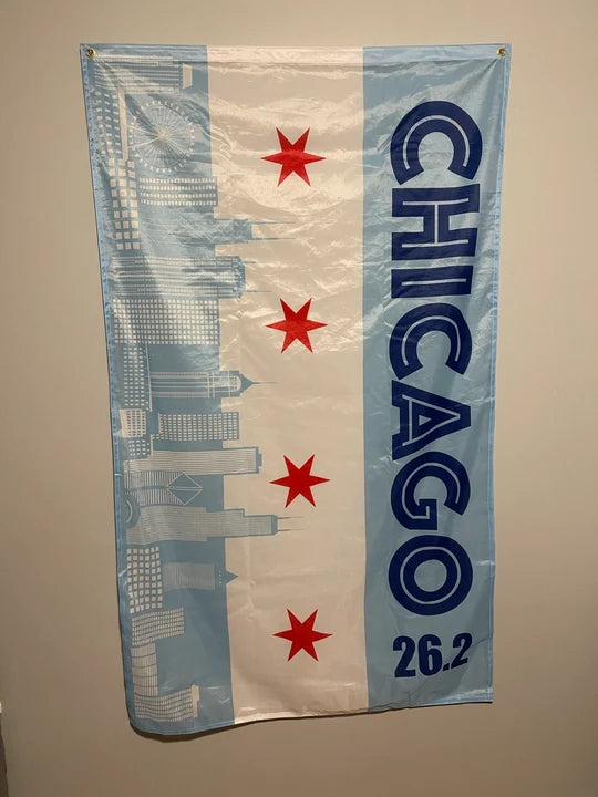 EXPO Pick up only- Chicago 26.2 Race Flag (3x5')	- Collaboration (Race Day Rangers)