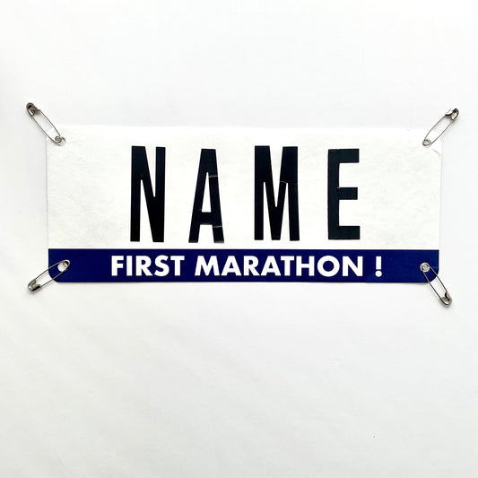 First marathon Race name bib , Custom race name bib, first marathon, race bib topper kit