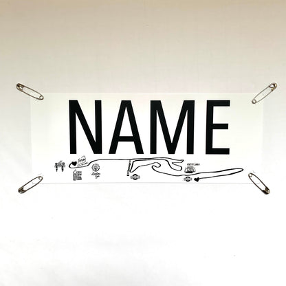 London Marathon - Yell my name race bib topper kit! Personalized race name bib.