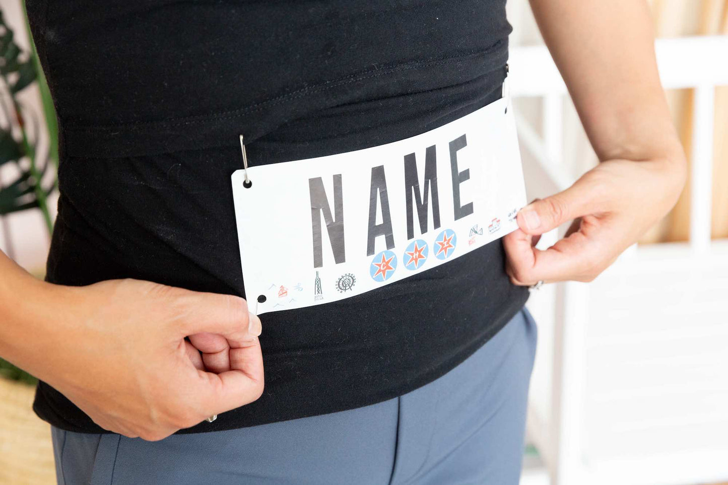 Chicago 26.2 - Yell my name race bib topper kit! Personalized race name bib.