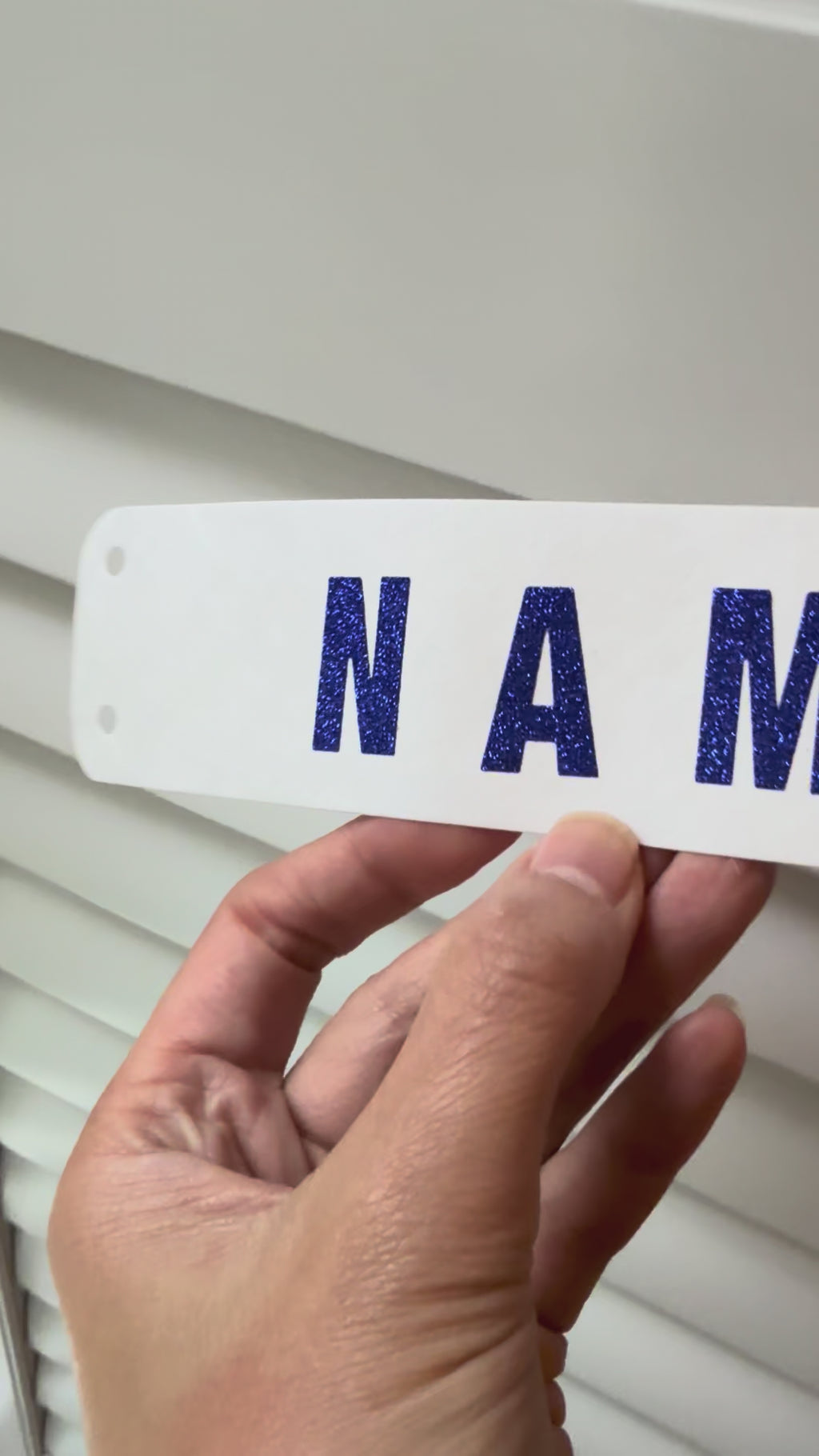 Slim Blue Glitter Marathon Name Bib Kit