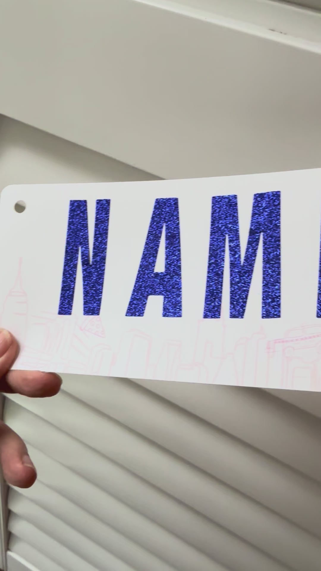 POPUP PICK UP ONLY - NYC- Blue Glitter Marathon Name Bib Kit