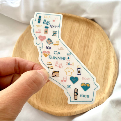 California runner sticker , San Francisco Runner, California marathon runner sticker, California track and field sticker, 50 state runner sticker