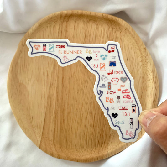 Florida runner sticker, Disney Runner, Florida runner sticker, Florida track and field sticker, 50 state runner sticker