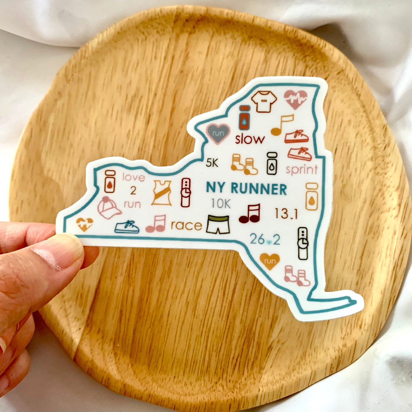 New York runner sticker, NYC Runner, NY runner sticker, New York track and field sticker, 50 state runner sticker