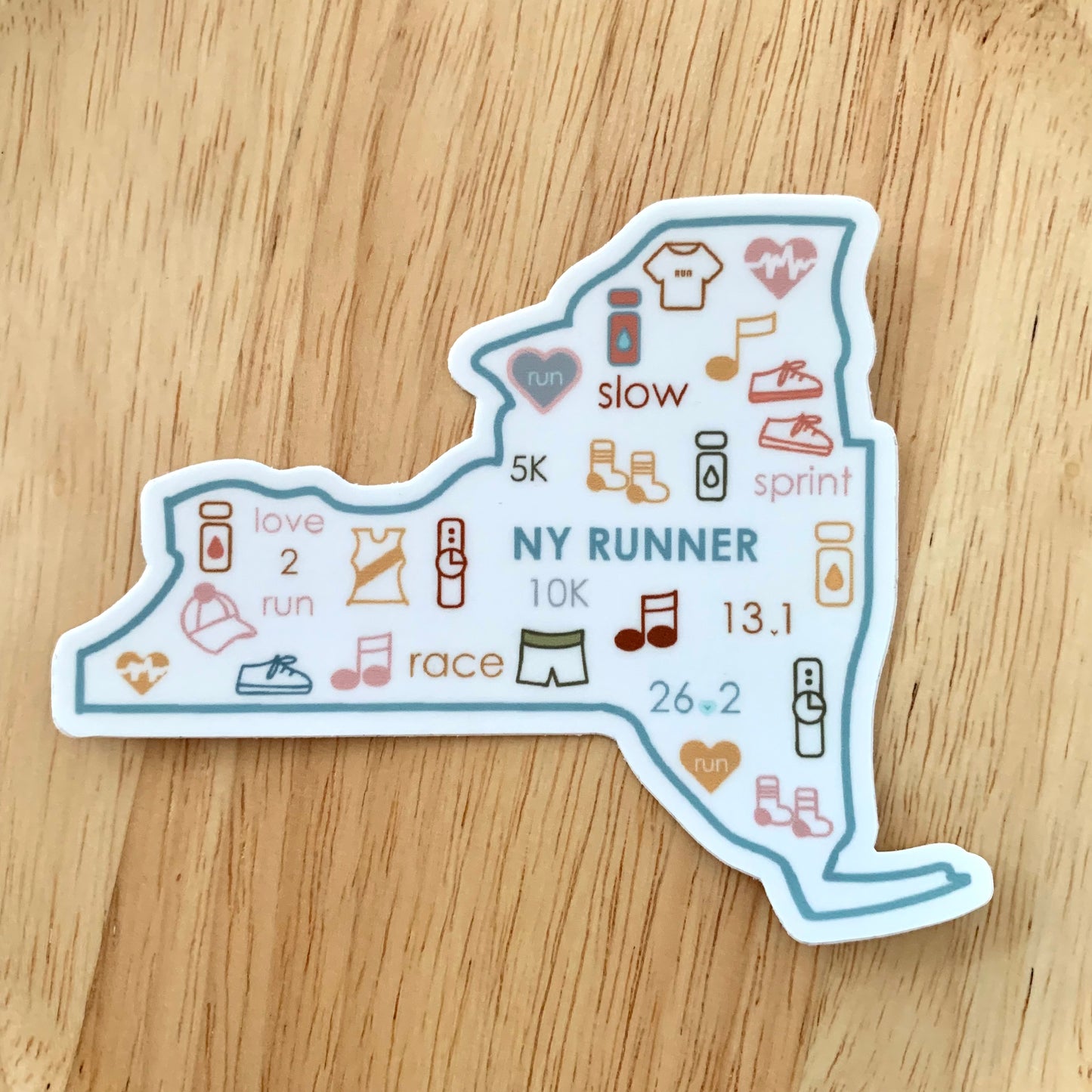 New York runner sticker, NYC Runner, NY runner sticker, New York track and field sticker, 50 state runner sticker