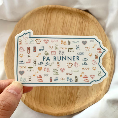Pennsylvania runner, Philly marathon, Pennsylvania track and field, 50 state runner stickers