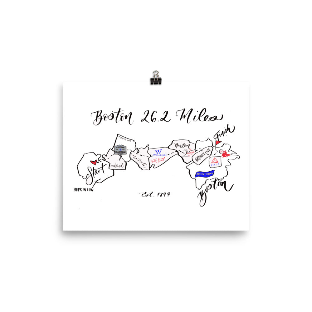 Boston 26.2 art map gift, boston 26.2 map, Boston 26.2 mile run 2022, Boston race finisher, marathon gift,