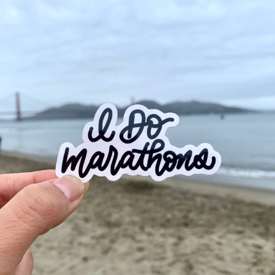 I do marathons sticker, marathon runner sticker, I run marathons sticker