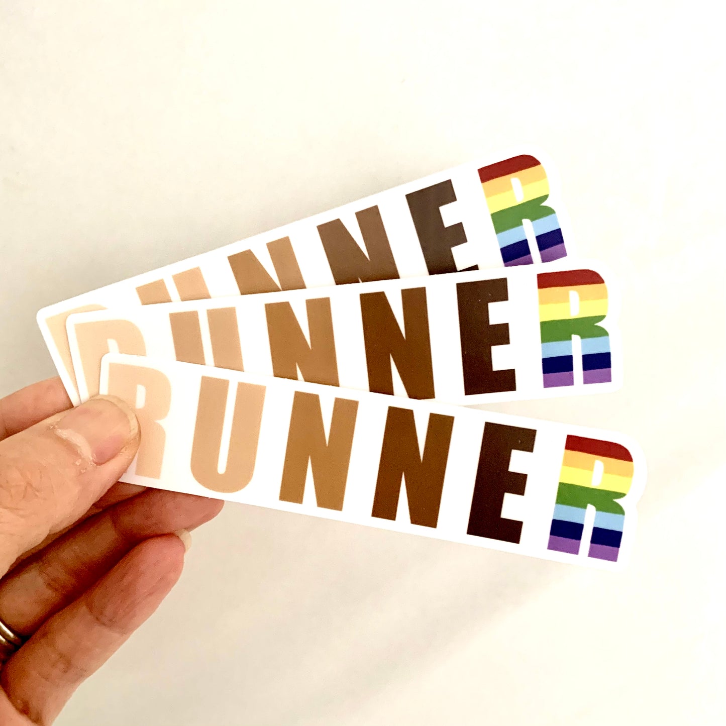 Diverse runner sticker, rainbow runner sticker