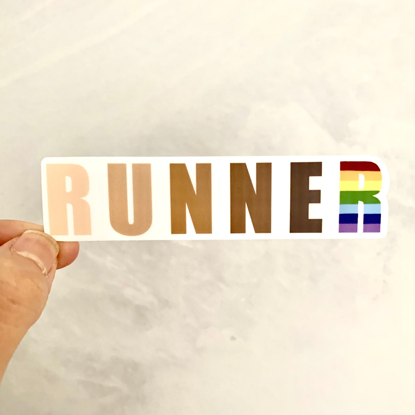 Diverse runner sticker, rainbow runner sticker