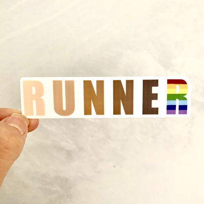 Diverse runner sticker, Inclusive runner sticker