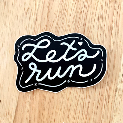 Let’s Run sticker, Let's go for a run sticker