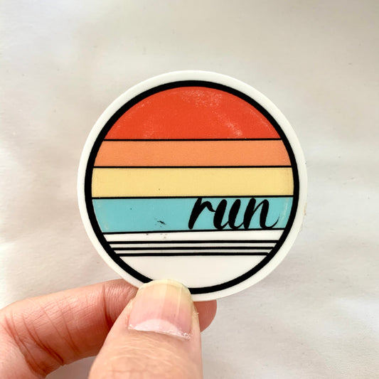 Retro 'RUN' sticker, Sticker for runner