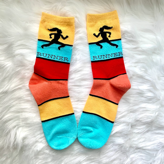 Retro Runner socks,  Socks for runner, running socks, runner socks, unique runner socks, fun socks, fun running socks